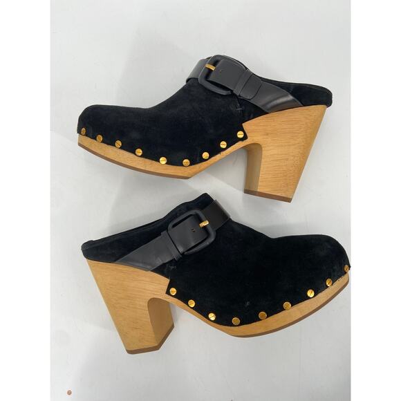 Veronica Beard Dacey Black Suede Studded Block Clog 11 NEW - Picture 3 of 6
